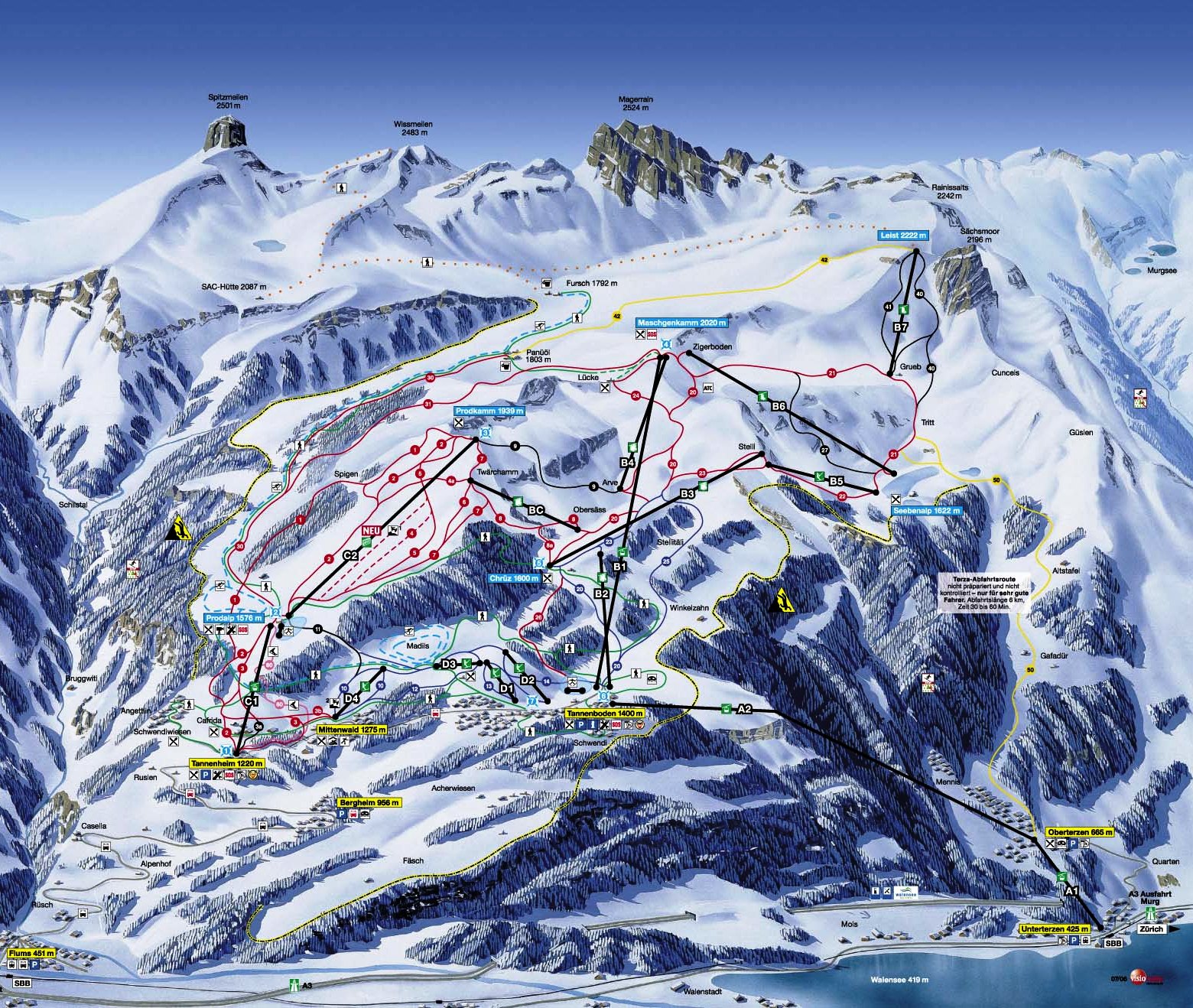Flumserberg Piste / Trail Map