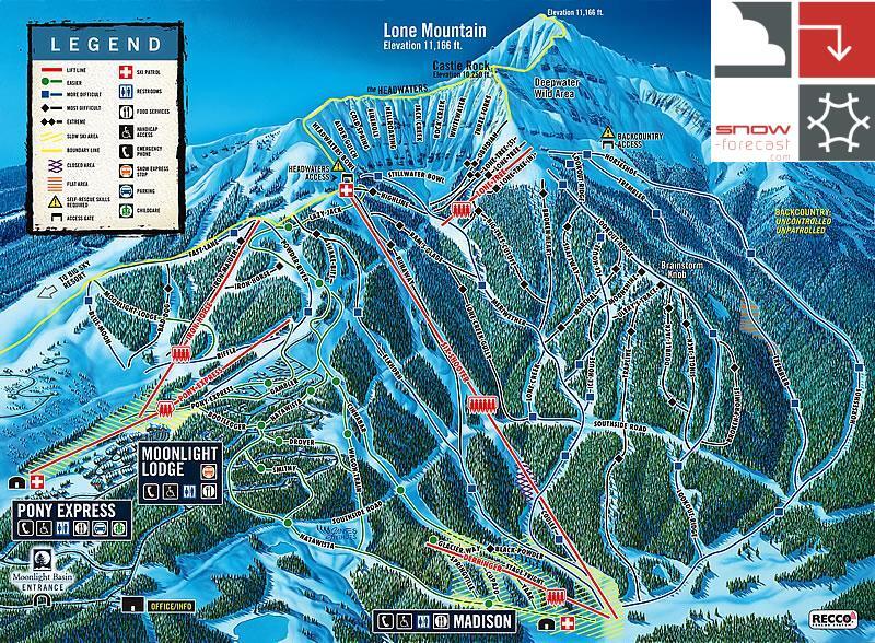 Moonlight Basin Piste / Trail Map