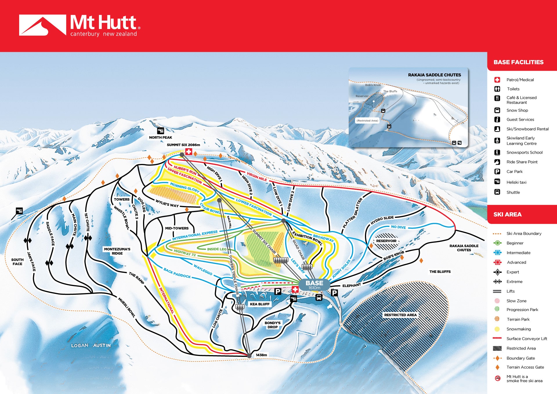 Mount Hutt Piste / Trail Map