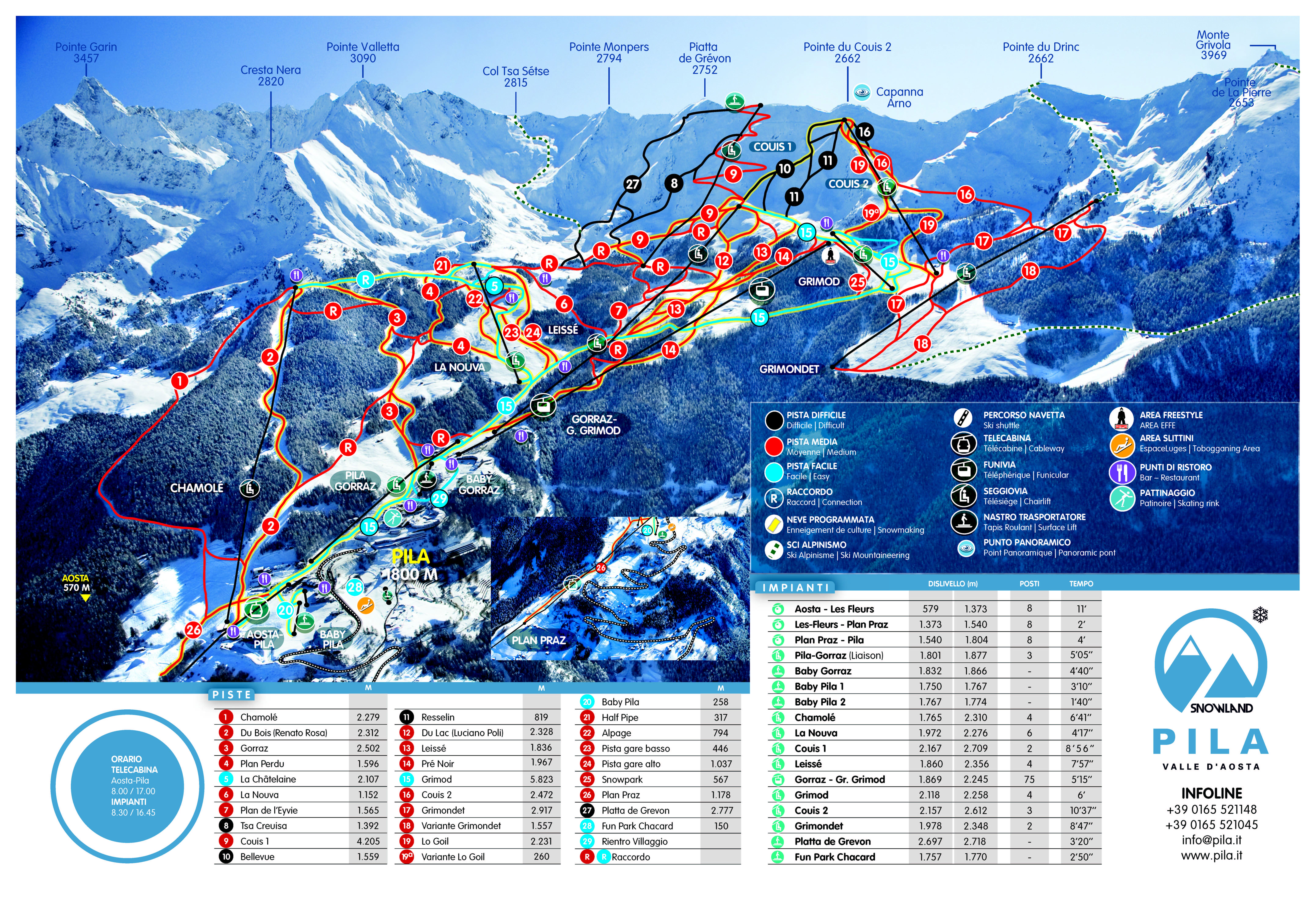 Pila Piste / Trail Map