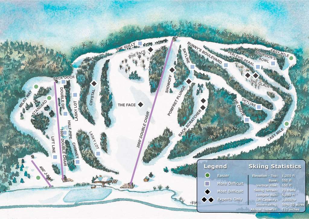 Suicide Six Piste / Trail Map