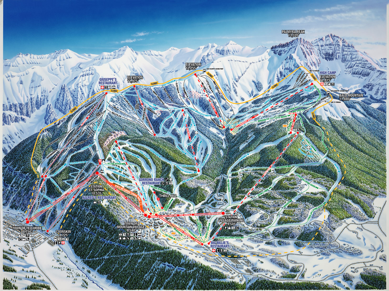 Telluride Piste / Trail Map