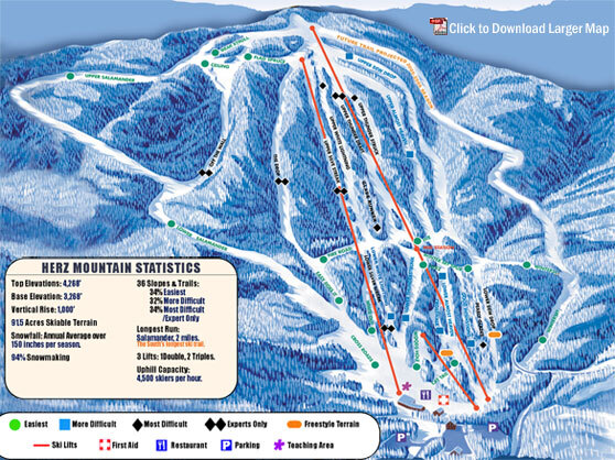 Timberline Four Seasons Piste / Trail Map
