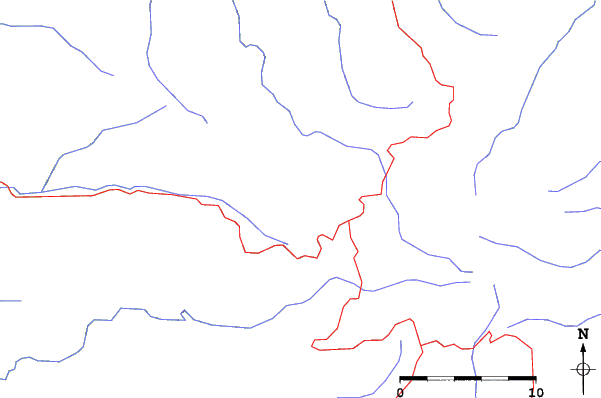 Roads and rivers close to Mt Stirling