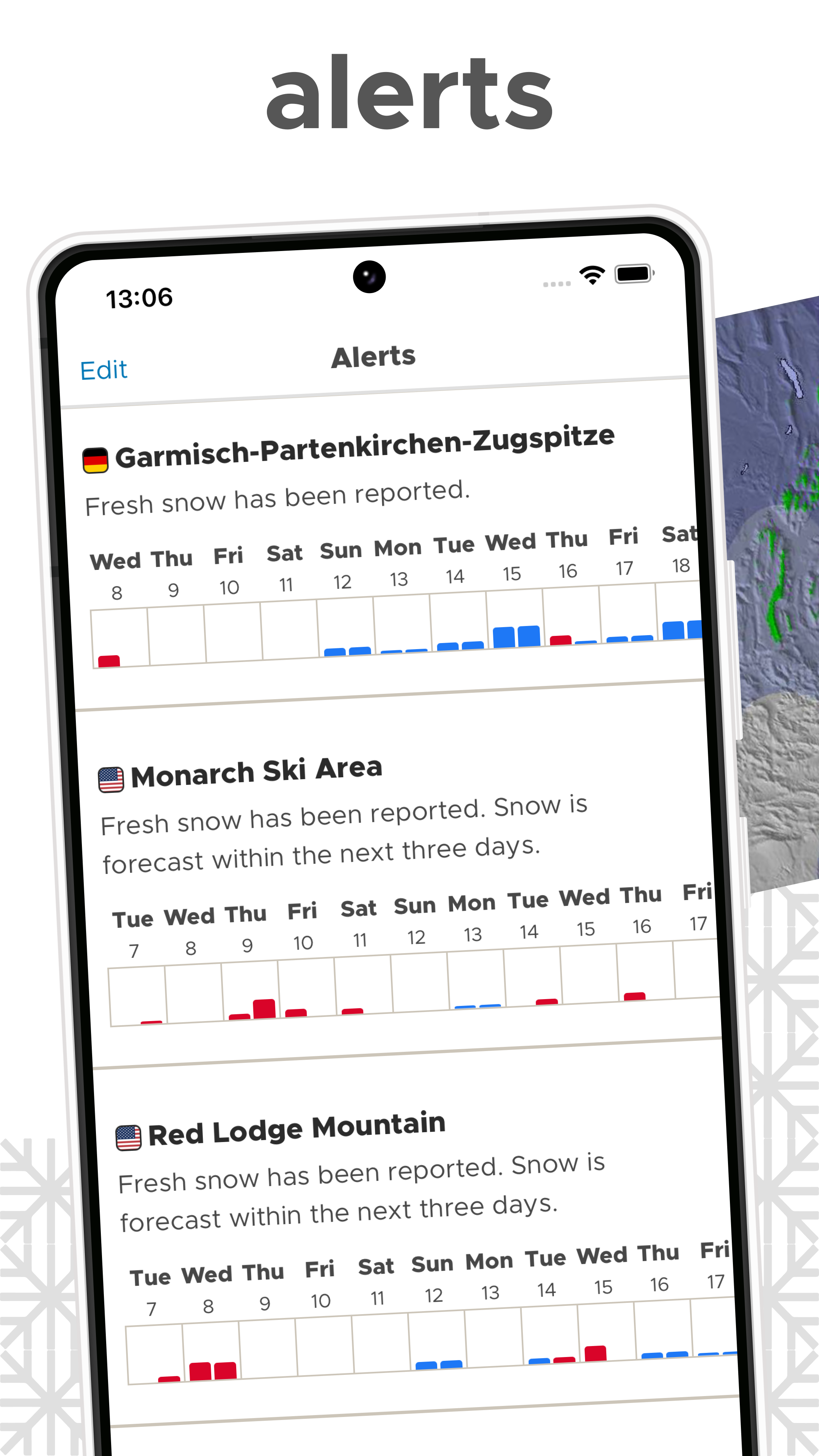 Imagen de captura de pantalla de la aplicación Snow-Forecast 7