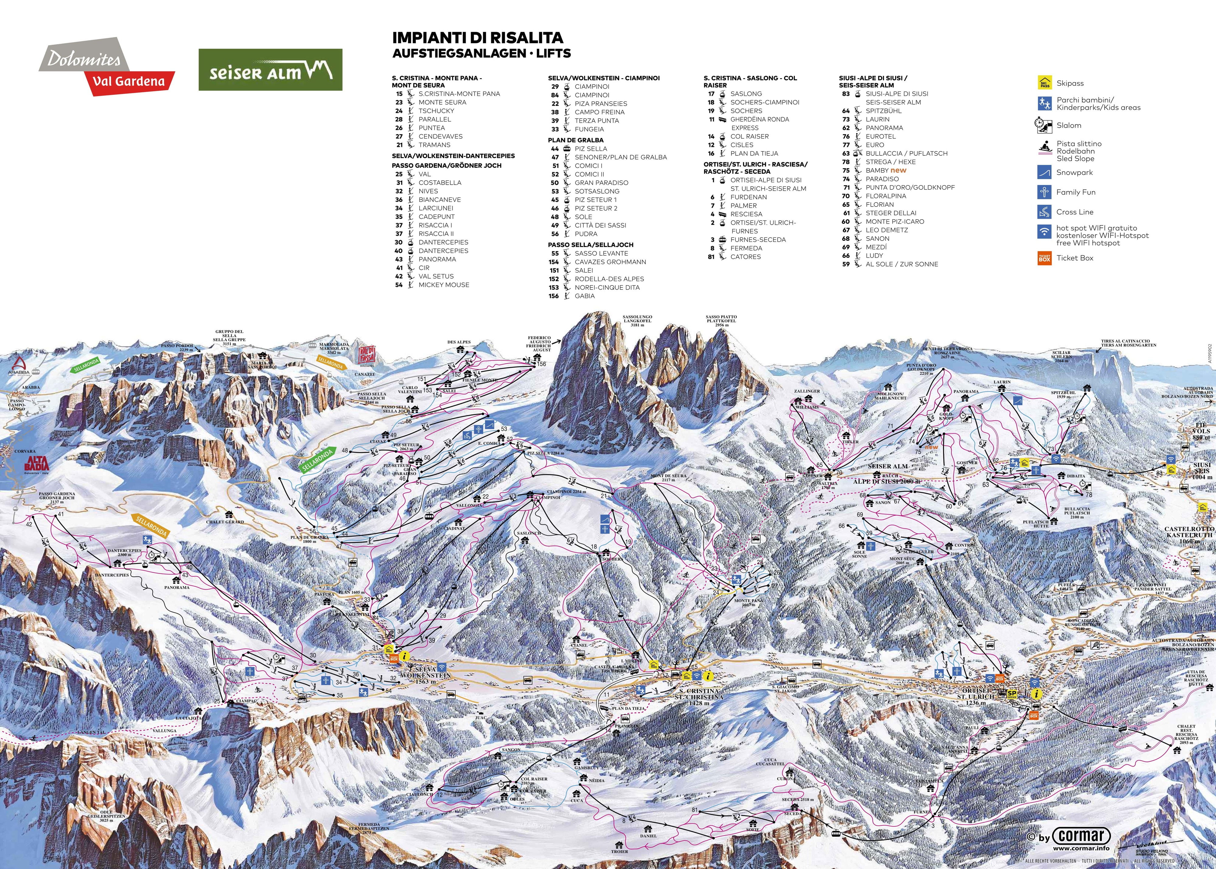 Alpe di Siusi Piste / Trail Map