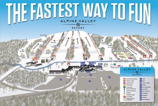 Alpine Valley Piste / Trail Map