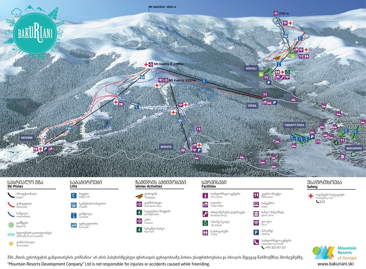 Bakuriani Piste / Trail Map