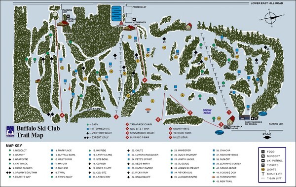 Buffalo Ski Club Piste / Trail Map
