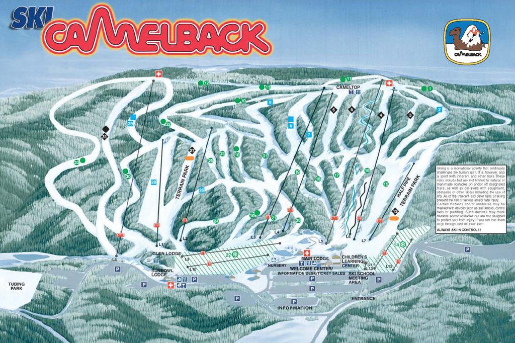 Camelback Ski Area Piste / Trail Map
