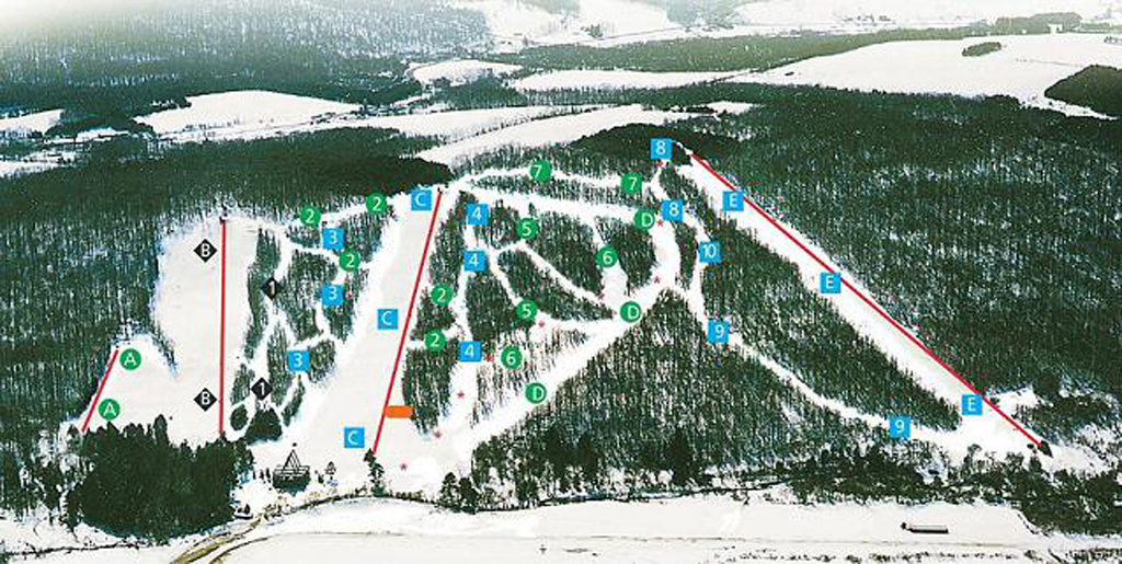 Cockaigne Ski Area Piste / Trail Map