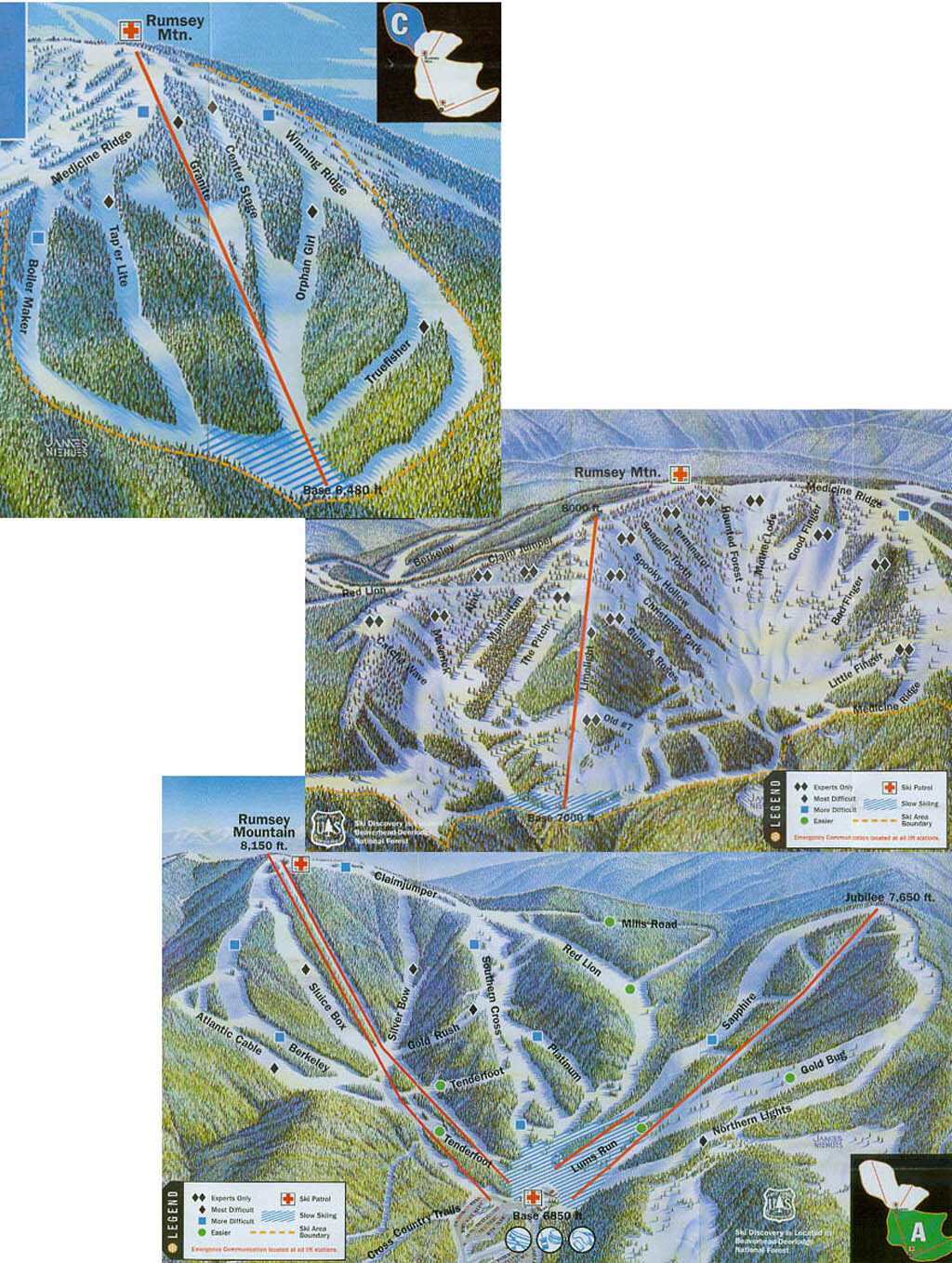 Discovery Ski Area Piste / Trail Map