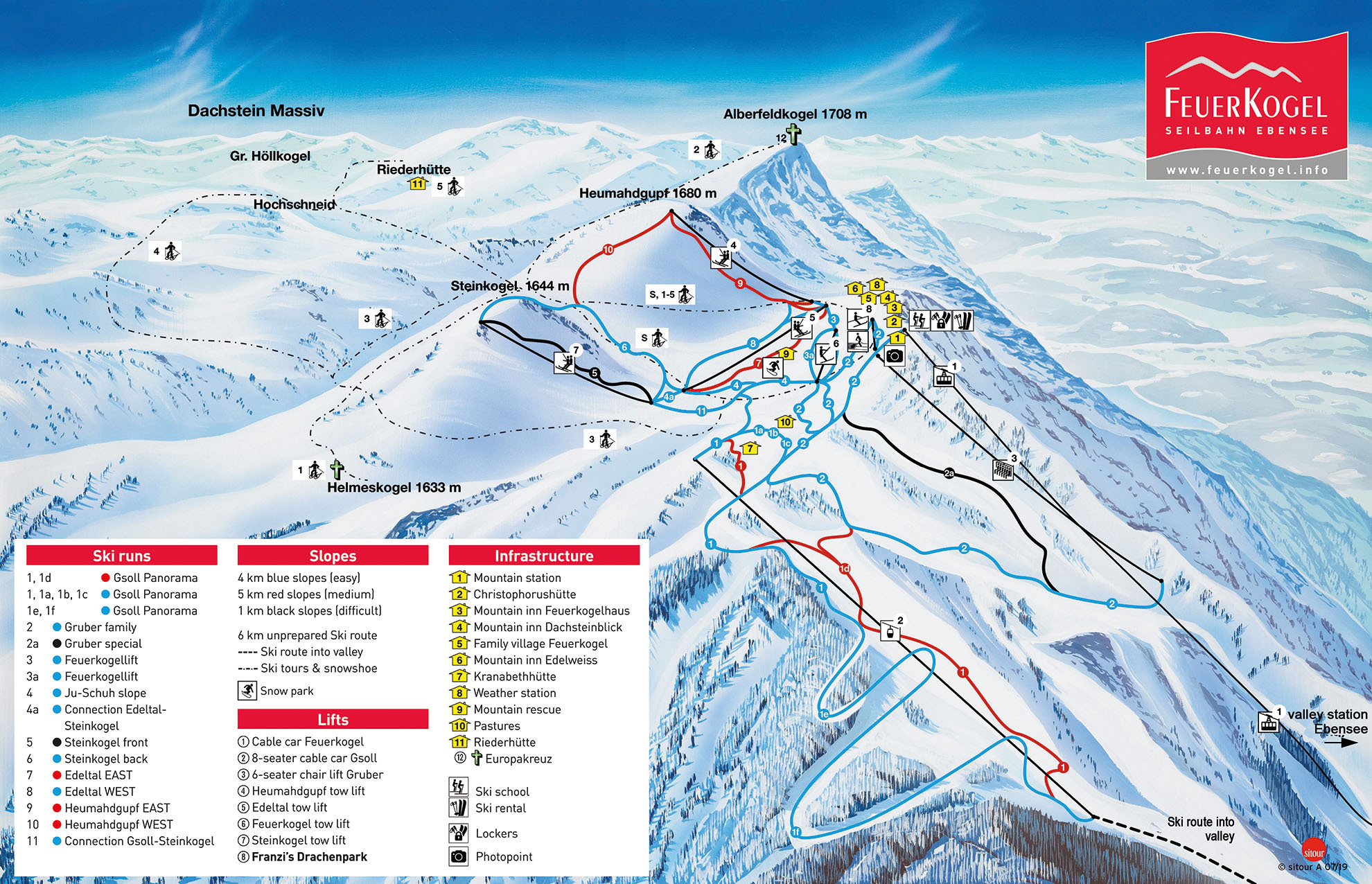 Ebensee am Traunsee Piste / Trail Map