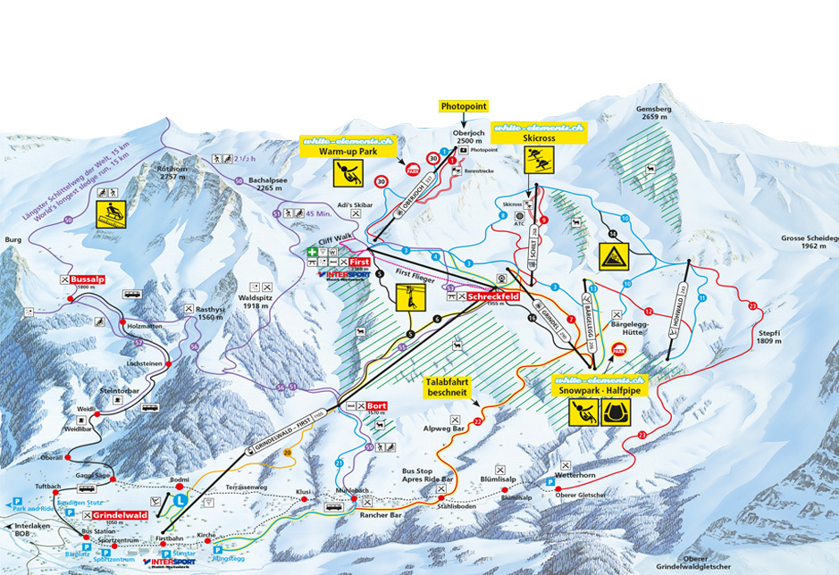 Grindelwald Mapa De Pistas Y Caminos Grindelwald Mapa De Pistas Y Caminos