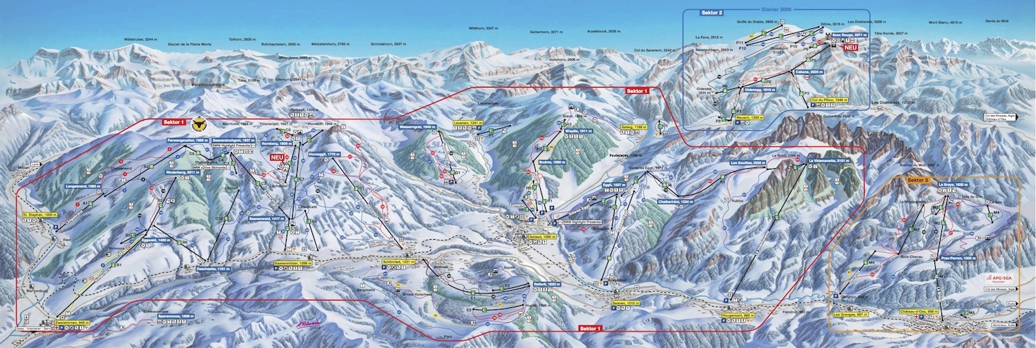 Gstaad Piste / Trail Map