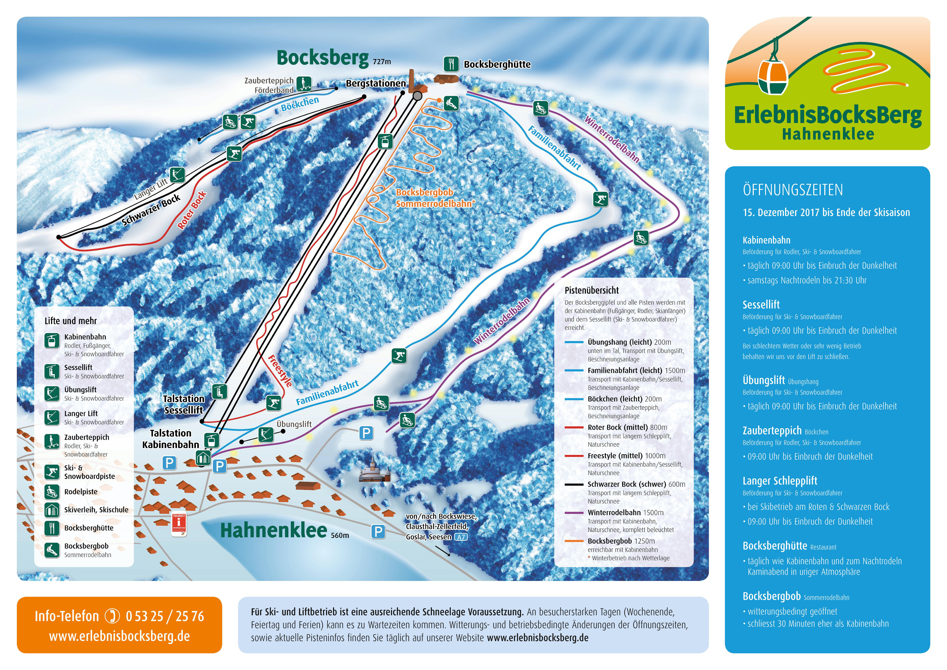 Hahnenklee Mapa de pistas y caminos