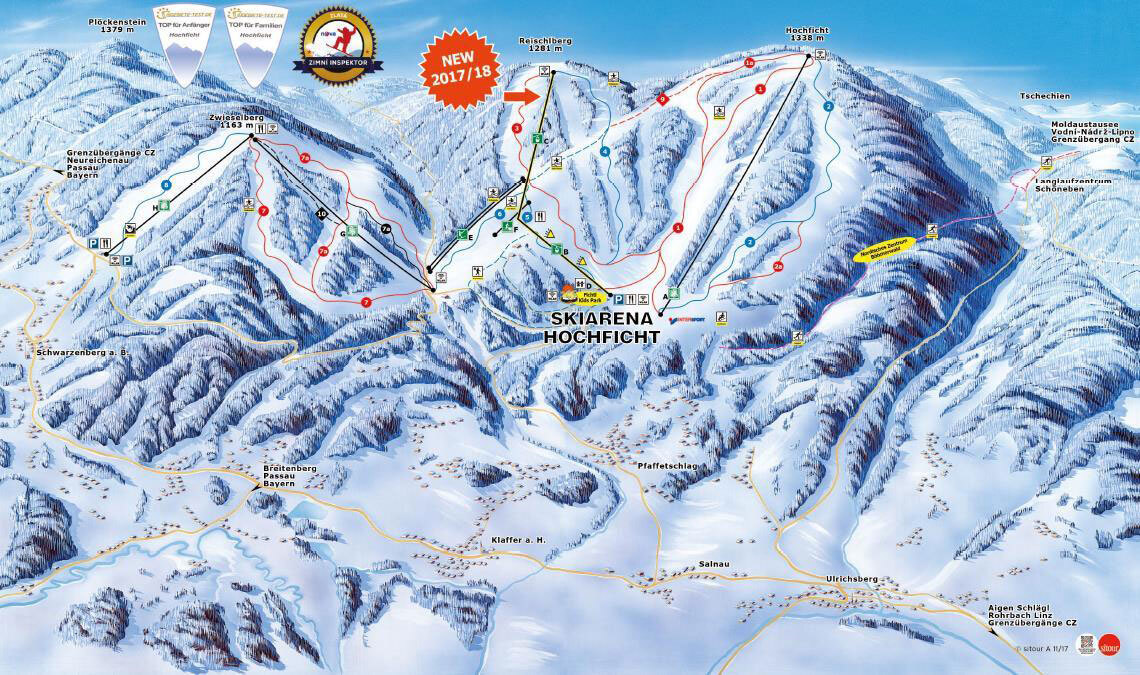 Hochficht-Schwarzenberg Piste / Trail Map