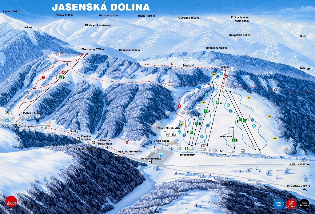 Jasenská Dolina Piste / Trail Map