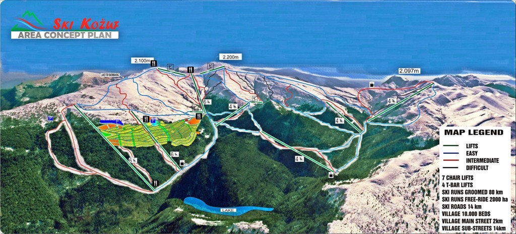 Kozuf Piste / Trail Map