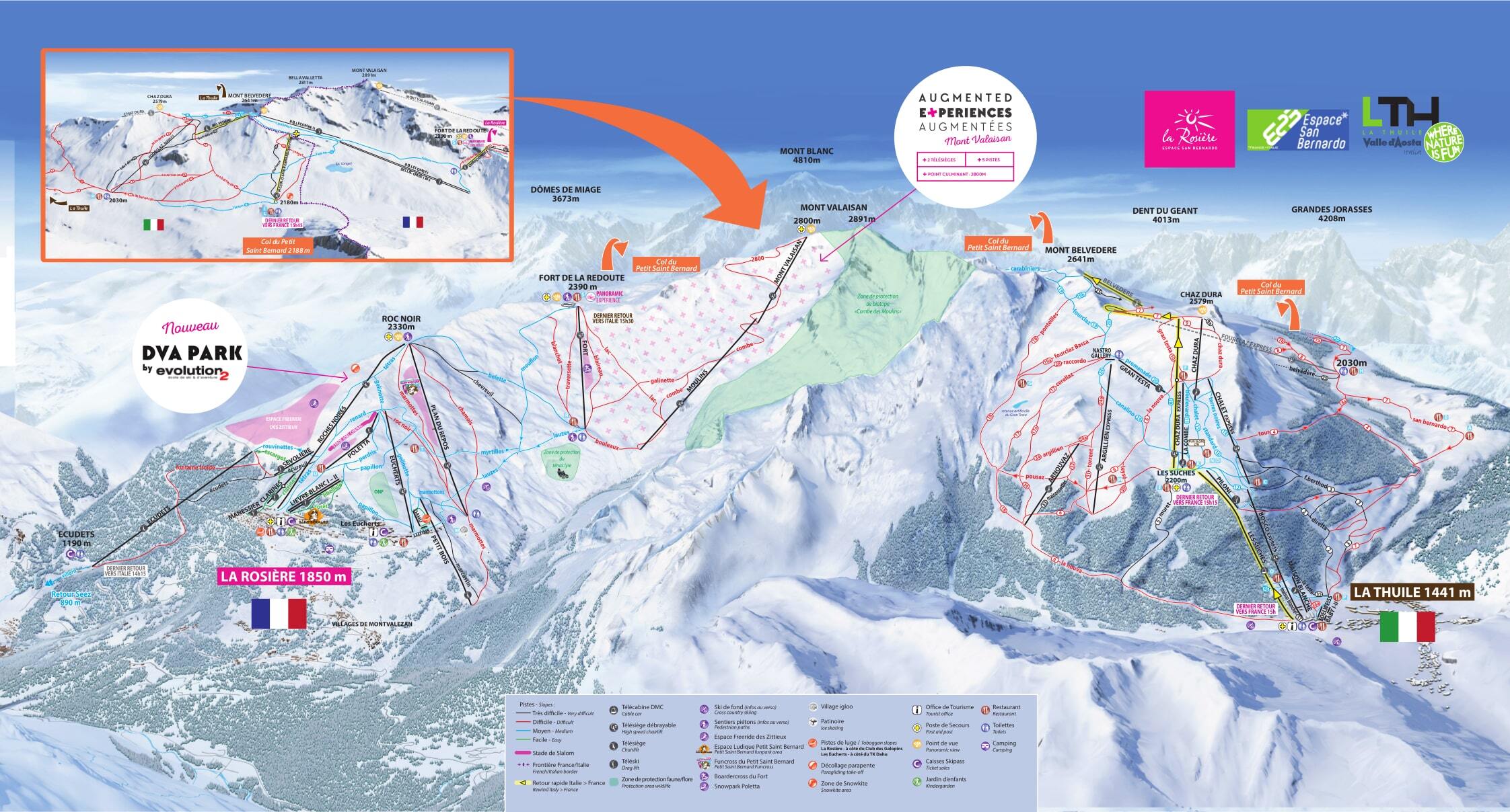 La Rosière Piste / Trail Map