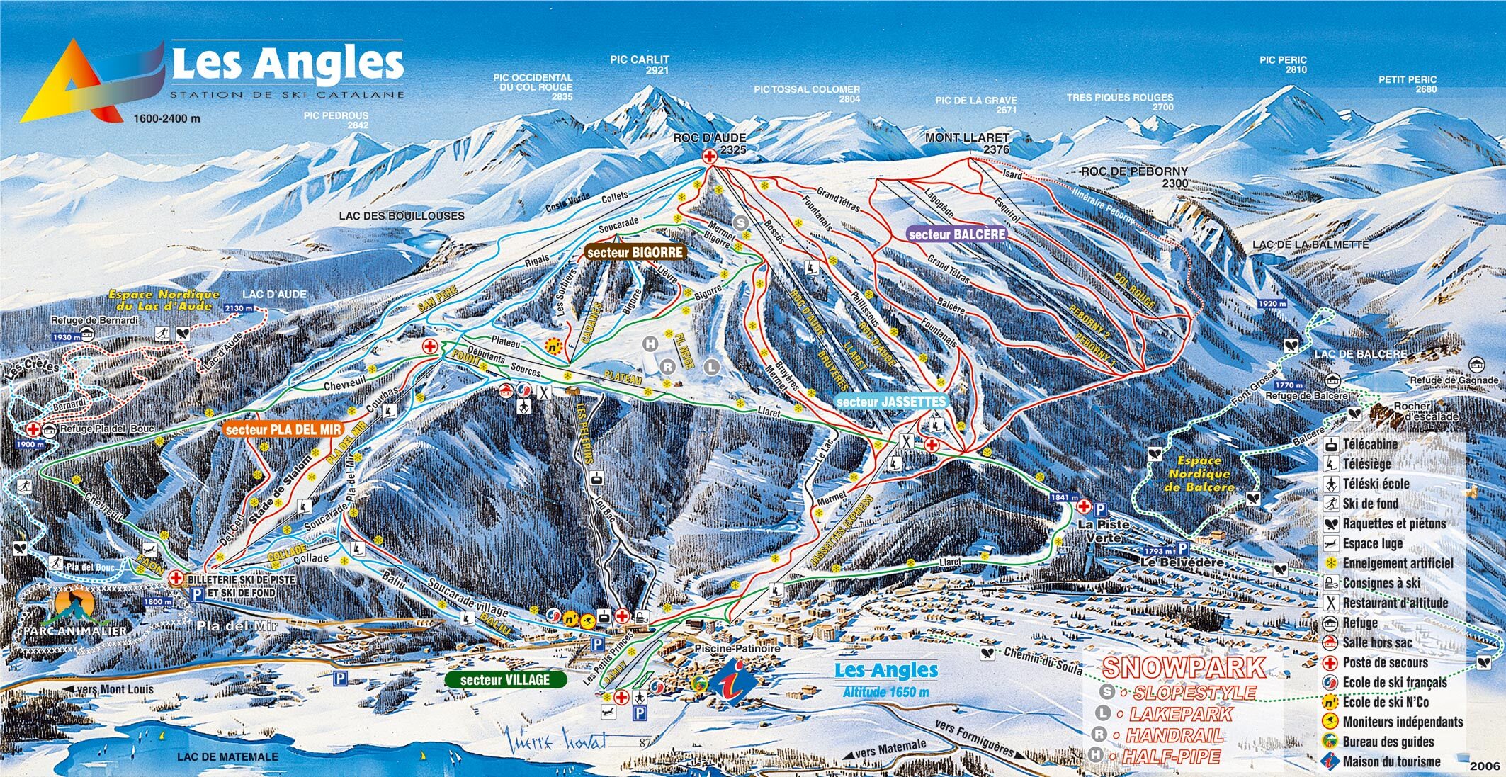 Les Angles Piste / Trail Map