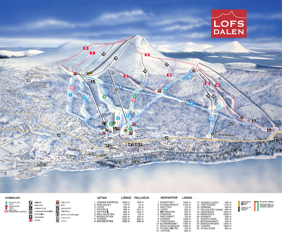 Lofsdalen Piste / Trail Map