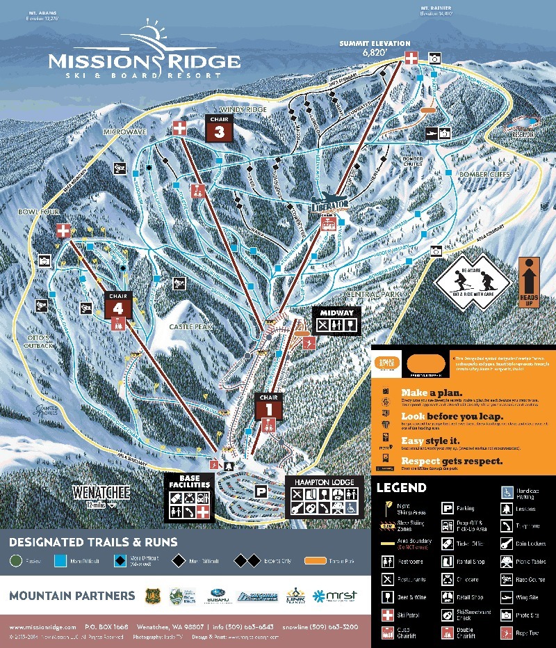Mission Ridge Piste / Trail Map