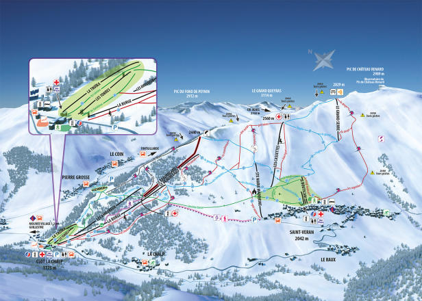Molines en Queyras Piste / Trail Map