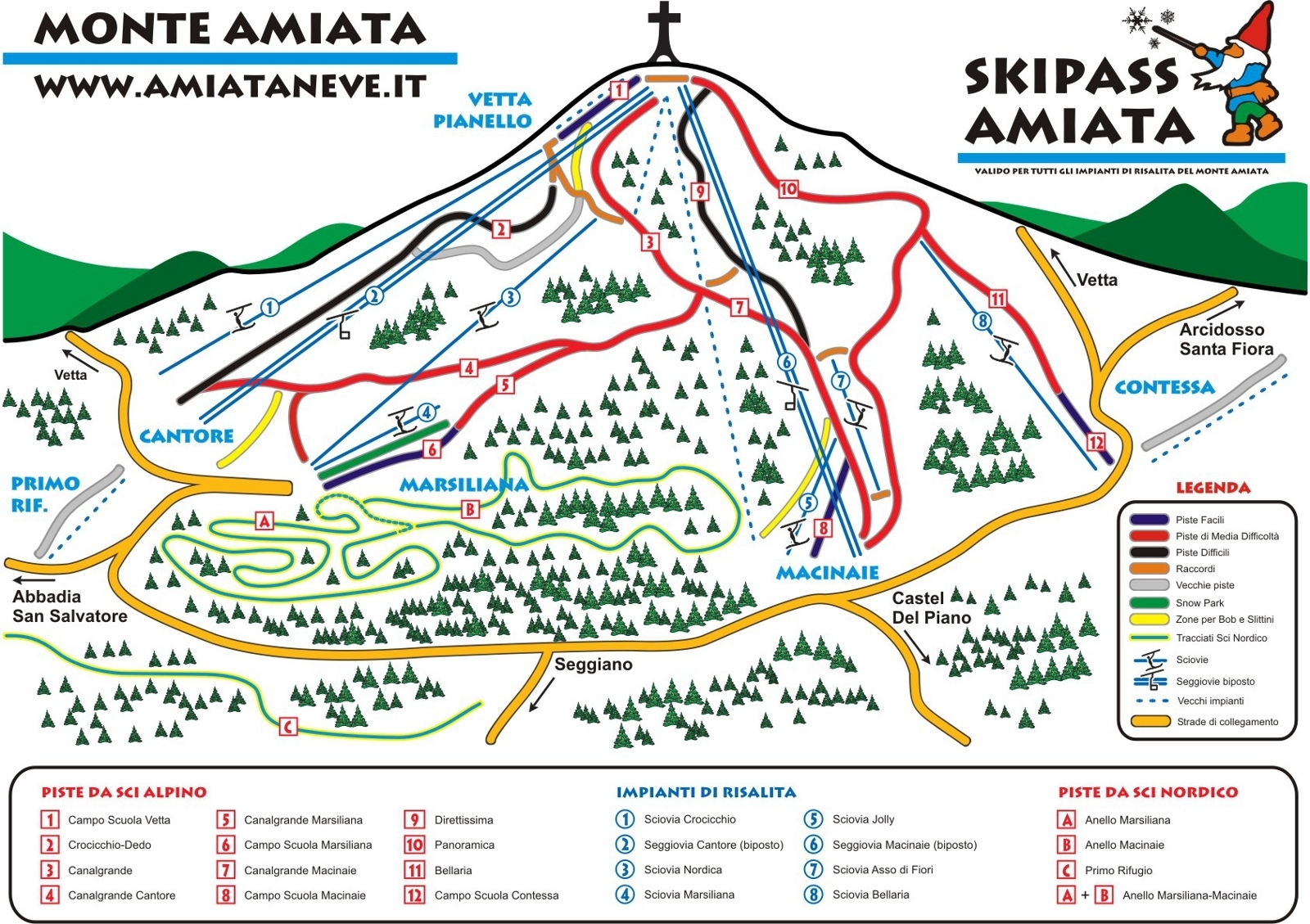 Monte Amiata Piste / Trail Map