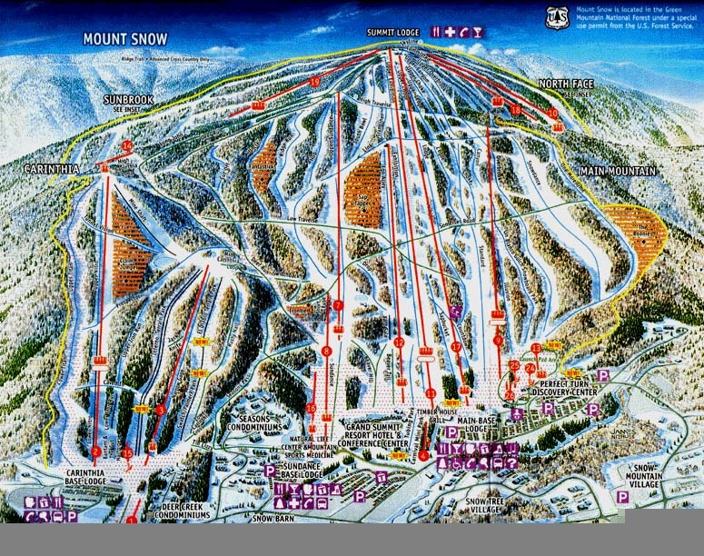 Mount Snow Mapa de pistas y caminos