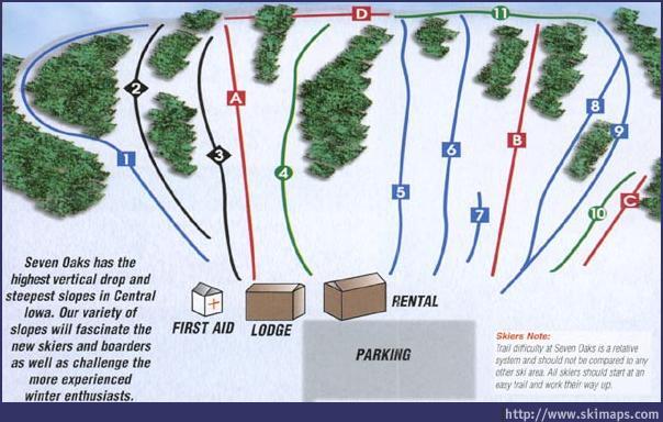 Seven Oaks Piste / Trail Map