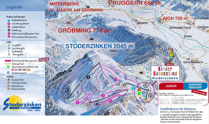 Stoderzinken Piste / Trail Map