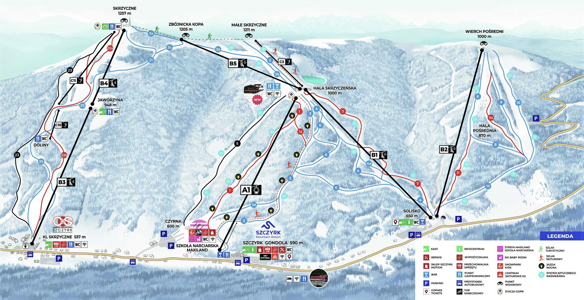Szczyrk - Beskid Sport Arena Piste / Trail Map