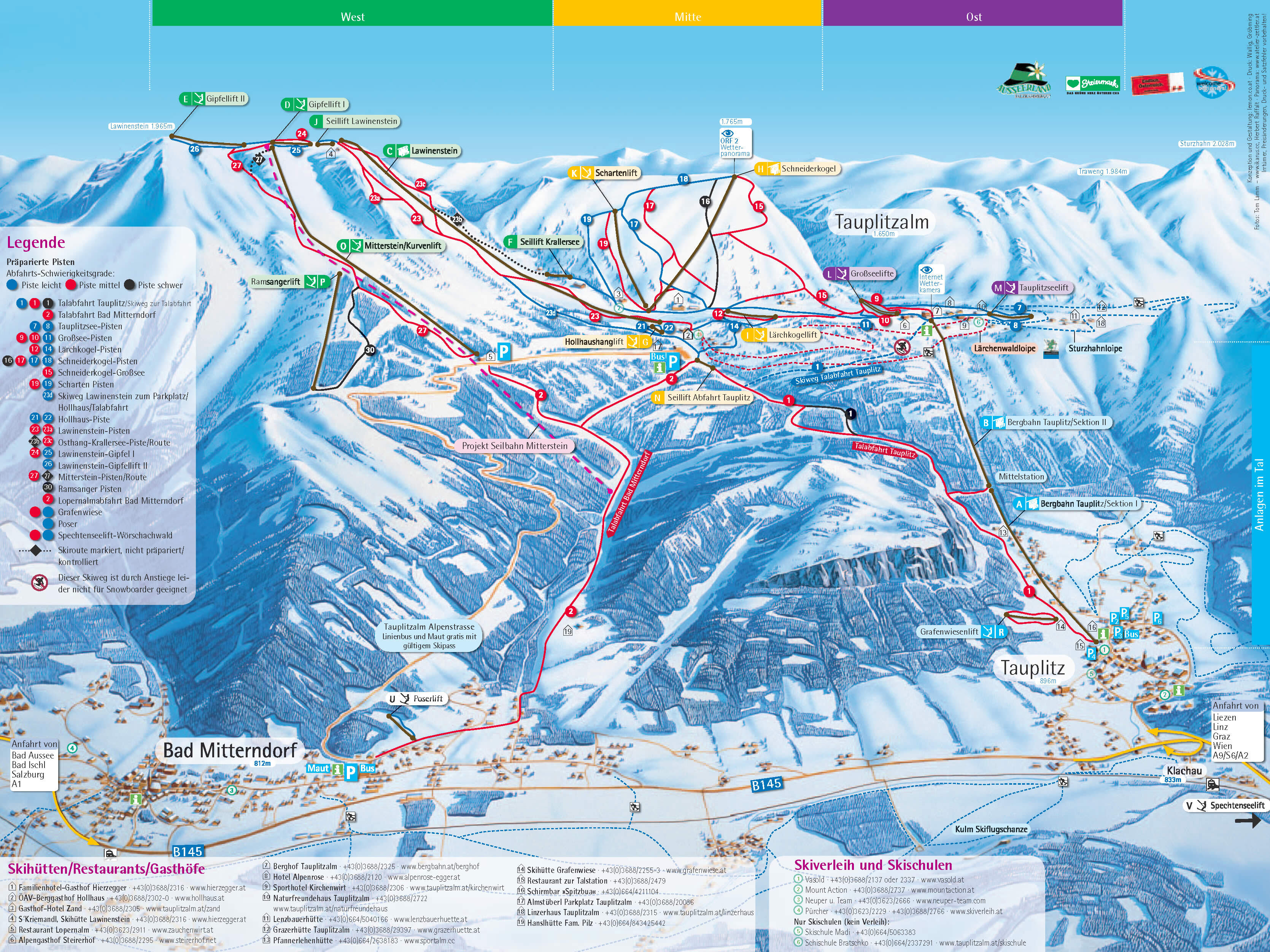 tauplitz mapa Tauplitz Mapa de pistas y caminos tauplitz mapa