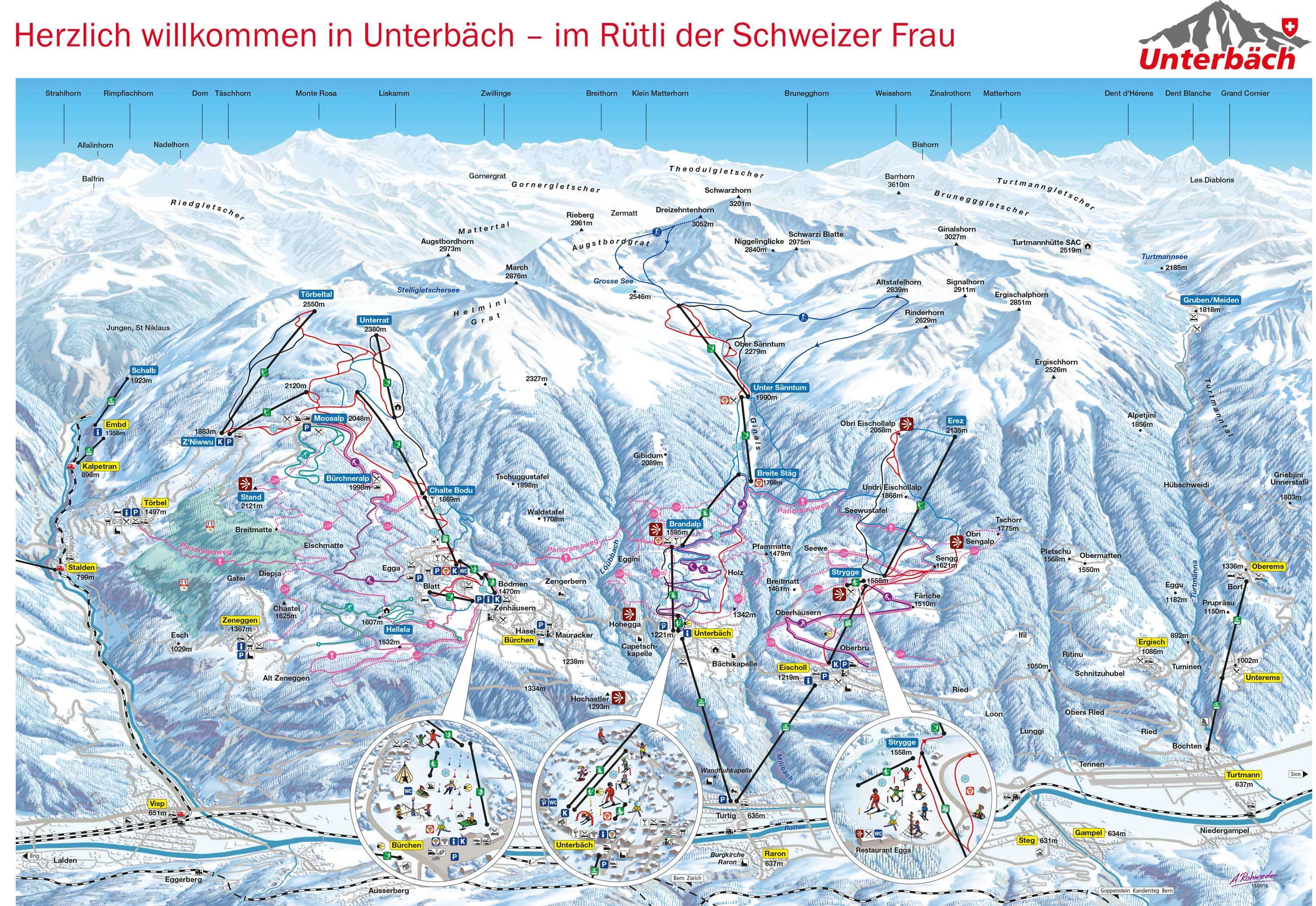 Unterbäch Piste / Trail Map