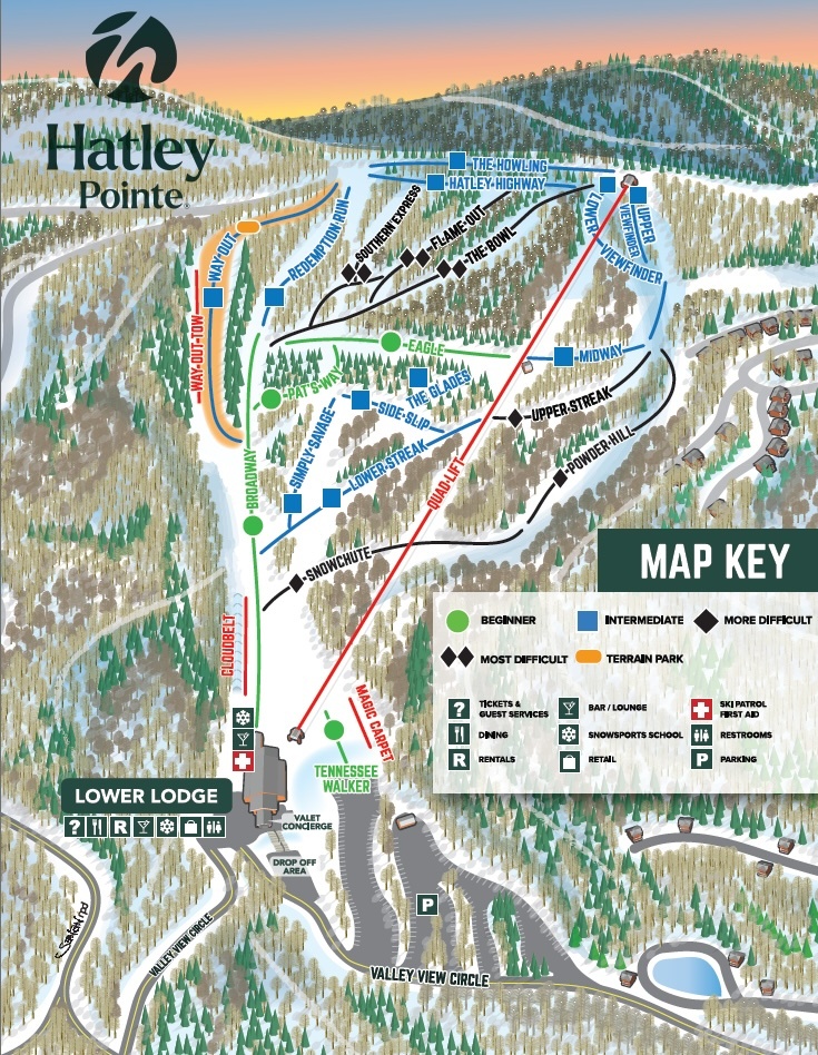 Wolf Ridge Ski Resort Piste / Trail Map