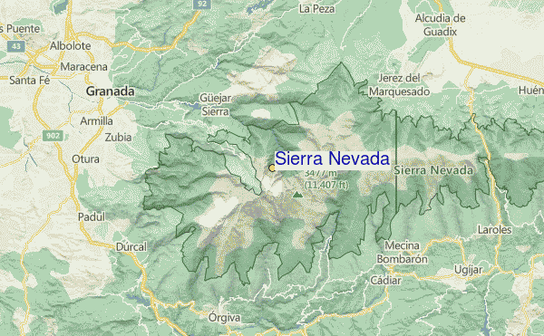 sierra nevada espanha mapa Sierra Nevada Información del Ski Resort,condiciones de nieve 