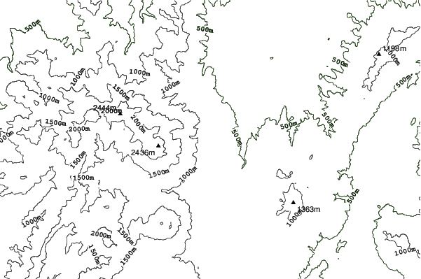 Akakura Onsen neighbourhood contours