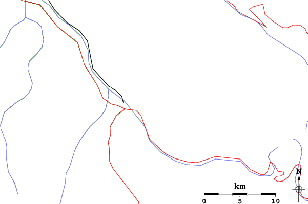 Roads and rivers close to Aspen