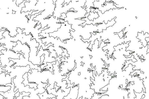 Banshū Tokura Ski Area neighbourhood contours
