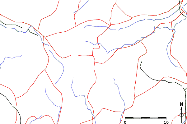 Roads and rivers close to Banshū Tokura Ski Area