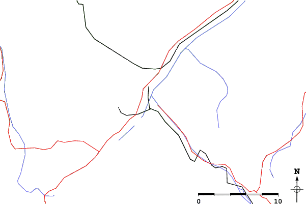 Roads and rivers close to Celerina/Engadin