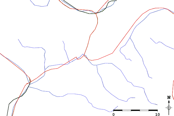 Roads and rivers close to Cesana Torinese (Via Lattea)