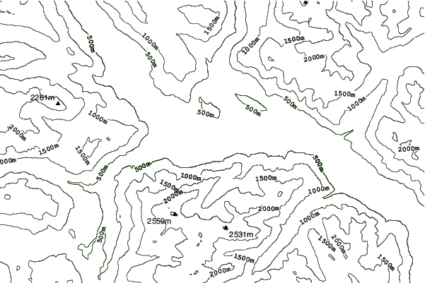 Coast Range Heliskiing neighbourhood contours