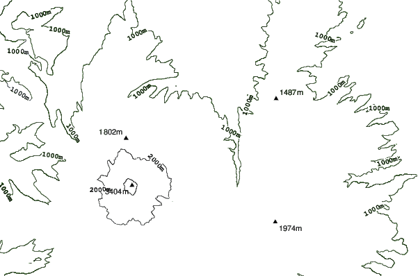 Cooper Spur neighbourhood contours