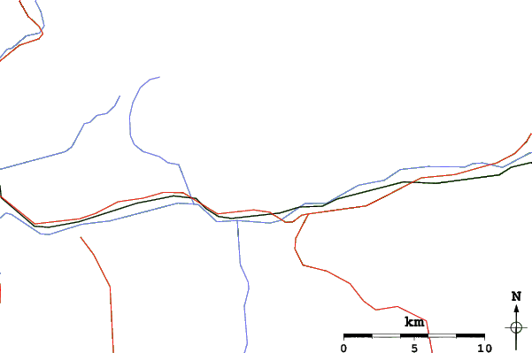Roads and rivers close to Dachstein Glacier