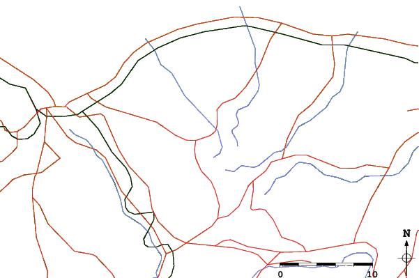 Roads and rivers close to Daisen Goenzan