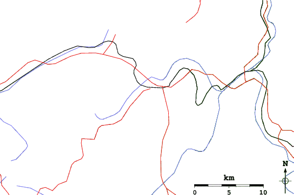 Roads and rivers close to Elmadağ