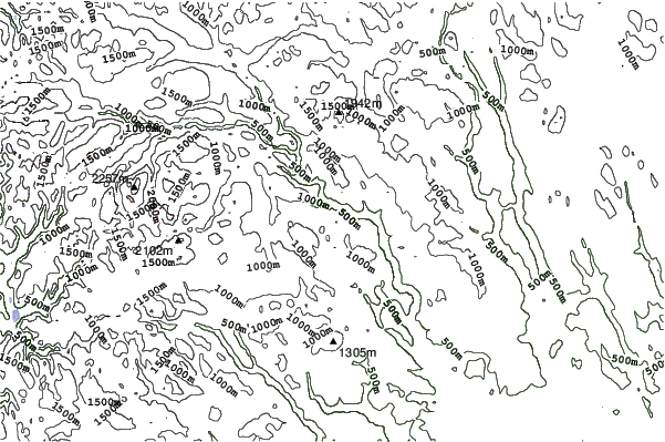 Gålå neighbourhood contours