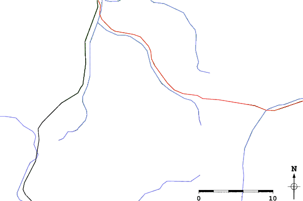 Roads and rivers close to Guzet